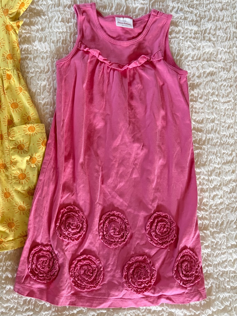 Hanna Andersson Pink Rosette Knit Dress size 6-7   (120)
